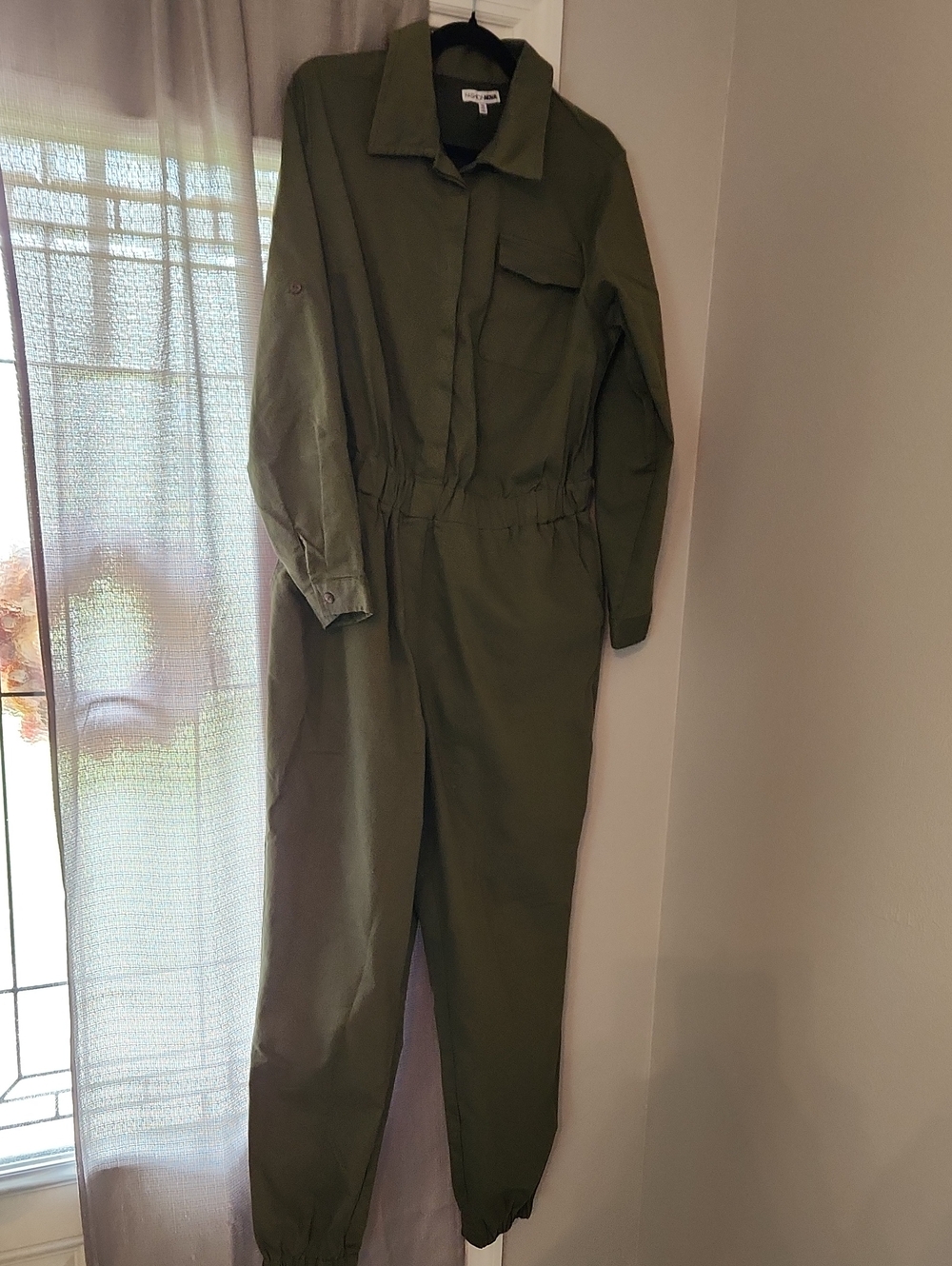 Fashion Nova Olive Green Utility Jumpsuit